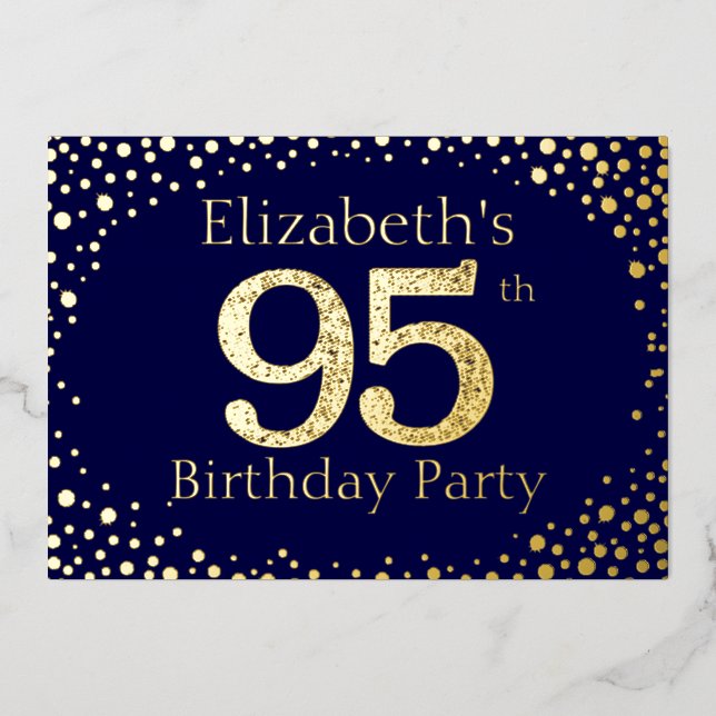 En Aluminium 95e anniversaire Foil Invitation (Recto)