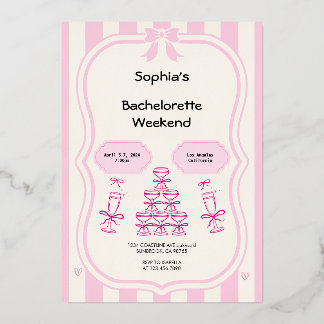 En Aluminium Bachelorette Weekend Party Invitation rose