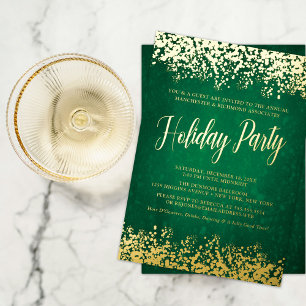 En Aluminium Belle Green Gold Fête Foil Invitation