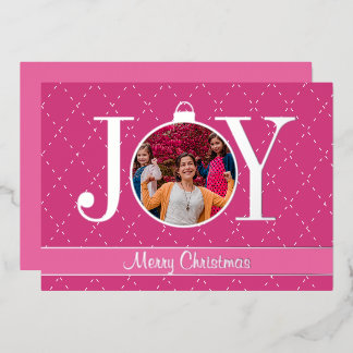 En Aluminium Carte de vœux festive JOY Rose Féminin