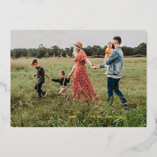 En Aluminium Carte de vœux photographique de fêtes avec feuille