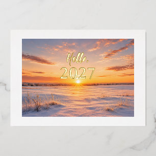 En Aluminium Carte de vœux pour le Nouvel An 2027
