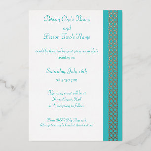 En Aluminium Coeurs de tissage celtique dans Invitation Turquoi
