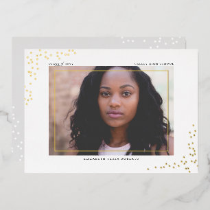En Aluminium Confetti Graduation Foil Invitation