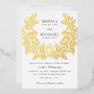 En Aluminium Couronne de magnolia chic Invitation de mariage fe