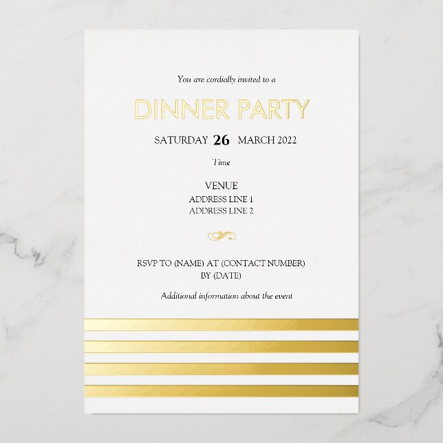 En Aluminium Créez votre propre invitation Foil (Recto)
