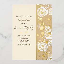 En Aluminium Crème légère Quinceañera Foil Invitation