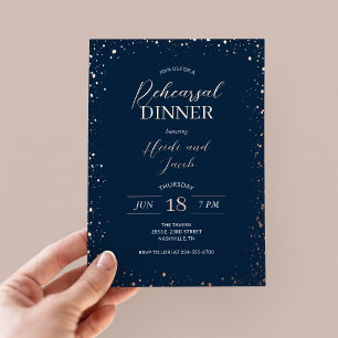 En Aluminium Dîner de répétition moderne Glitz Invitation de fo