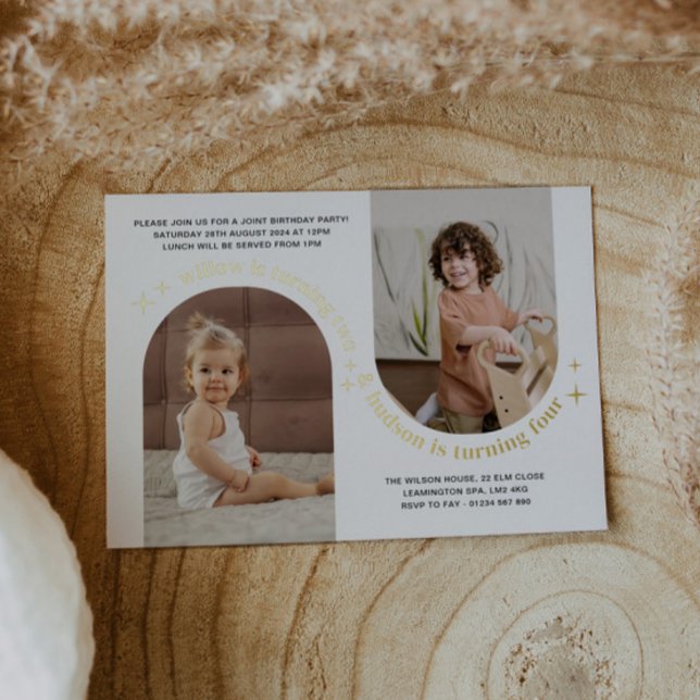 En Aluminium Double Arc Photo Invitation conjointe Anniversaire (Créateur téléchargé)