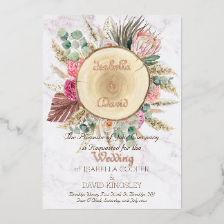 En Aluminium Élégant floral mariage aquarelle | Invitation