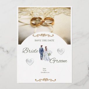 En Aluminium Elegant Floral Wedding Invitation Card