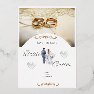 En Aluminium Elegant Floral Wedding Invitation Card