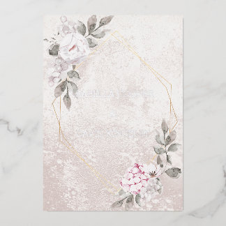 En Aluminium Élégant Mariage floral | Invitation Foil