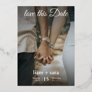En Aluminium Elegant Modern Wedding Invitation – Double-Sided C