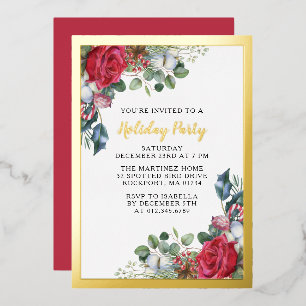 En Aluminium Elégante fête de vacances Gold Foil Invitation