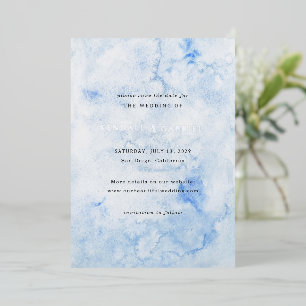 En Aluminium Élégante invitation de mariage moderne bleu à cons