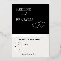 Élégante invitation de mariage noir et blanc argen