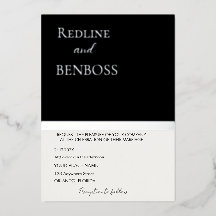 Élégante invitation de mariage noir et blanc argen