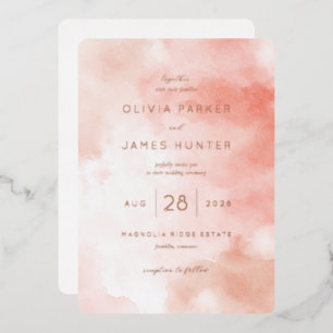 En Aluminium Faire invitation de mariage à l'aquarelle rose rom