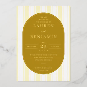 En Aluminium Faire invitation de mariage jaune moutarde