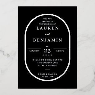 En Aluminium Faire invitation de mariage ovale noir