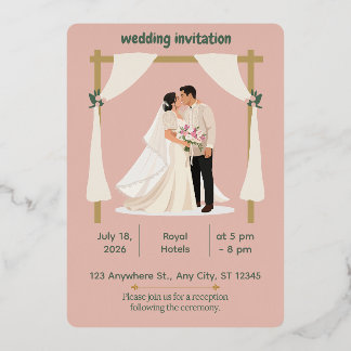 En Aluminium Faire invitation de mariage rose pâle | Romantique