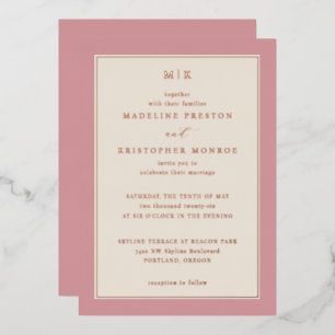 En Aluminium Faire invitation de mariage rose tendre