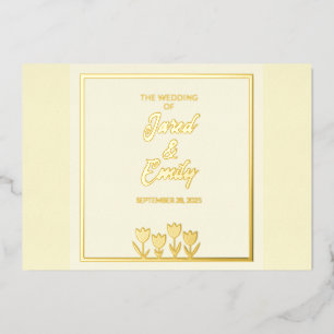 En Aluminium Fleurs de Mariage Jaunes Invitation à huile