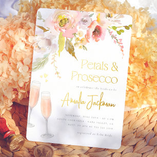 En Aluminium Fleurs et Prosecco Invitation de Fête de Fiançaill