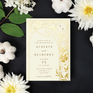 En Aluminium Foil Art Nouveau Arch Foil Invitation