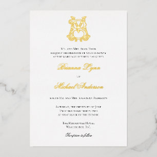 En Aluminium Foil BM Monogramme MB Monogramme Invitation