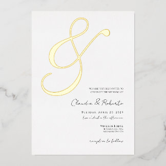 En Aluminium (Foil '&') Élégante invitation de mariage minimali