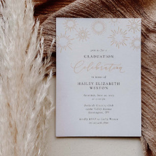 En Aluminium Foil Fireworks Graduation Party Invitation Card