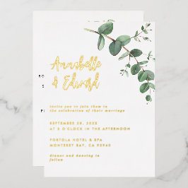 En Aluminium foil Mariage eucalyptus détails et invitation