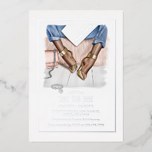 En Aluminium Glam Chic Fashion Show Foil Invitation