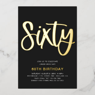 En Aluminium Gold Foil 60e anniversaire Invitation   60e huile