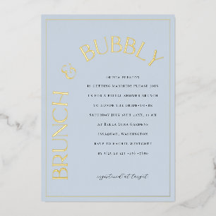 En Aluminium Gold Foil Brunch & Bubbly Bridal Shower Invitation