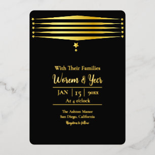 En Aluminium Gold Foil Moderne Luxe Vector Invitation Card