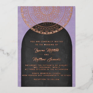En Aluminium Gold Mandala Mariage Foil Invitation