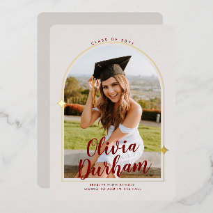 En Aluminium Graduation Arc Artistique Foil Invitation