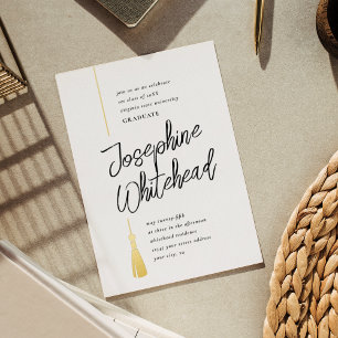En Aluminium Graduation Tassel Parti moderne Foil Invitation