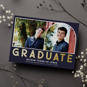 En Aluminium Gras Graduation Arch Photo Foil Invitation