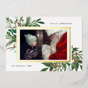 En Aluminium hiver floral photo vacances foin invitation
