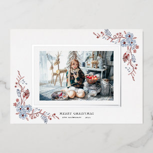 En Aluminium hiver floral photo vacances foin invitation