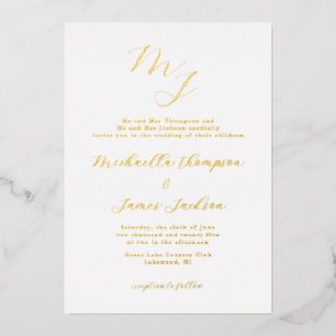 En Aluminium Initiales élégantes Mariage raffiné Invitation à l