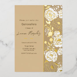 En Aluminium Invitation à huile de Quinceañera beige