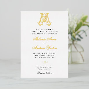 En Aluminium Invitation à huile Monogramme AM ou monogramme MA