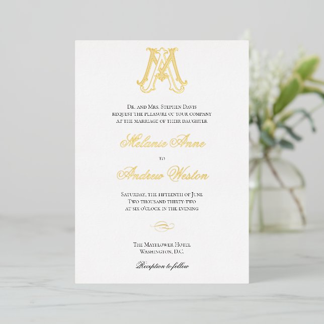 En Aluminium Invitation à huile Monogramme AM ou monogramme MA (Debout devant)