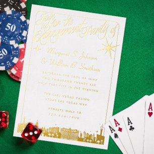 En Aluminium Invitation à la Gold Foil Party de Las Vegas