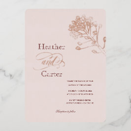 En Aluminium Invitation à l'huile botanique rose Pearl